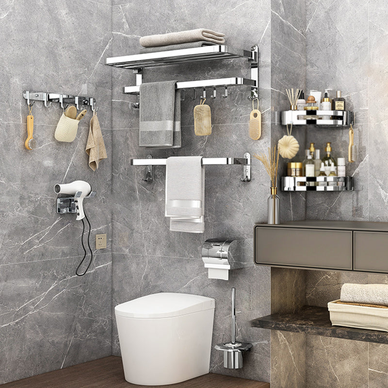 Modern Bathroom Hardware Set Silver Metal Bathroom Accessory Clearhalo 'Bathroom Hardware Sets' 'Bathroom Hardware' 'Bathroom Remodel & Bathroom Fixtures' 'bathroom_hardware_sets' 'Home Improvement' 'home_improvement' 'home_improvement_bathroom_hardware_sets' 7279060