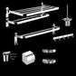 Modern Bathroom Hardware Set Silver Metal Bathroom Accessory 8-Piece Set Clearhalo 'Bathroom Hardware Sets' 'Bathroom Hardware' 'Bathroom Remodel & Bathroom Fixtures' 'bathroom_hardware_sets' 'Home Improvement' 'home_improvement' 'home_improvement_bathroom_hardware_sets' 7279062
