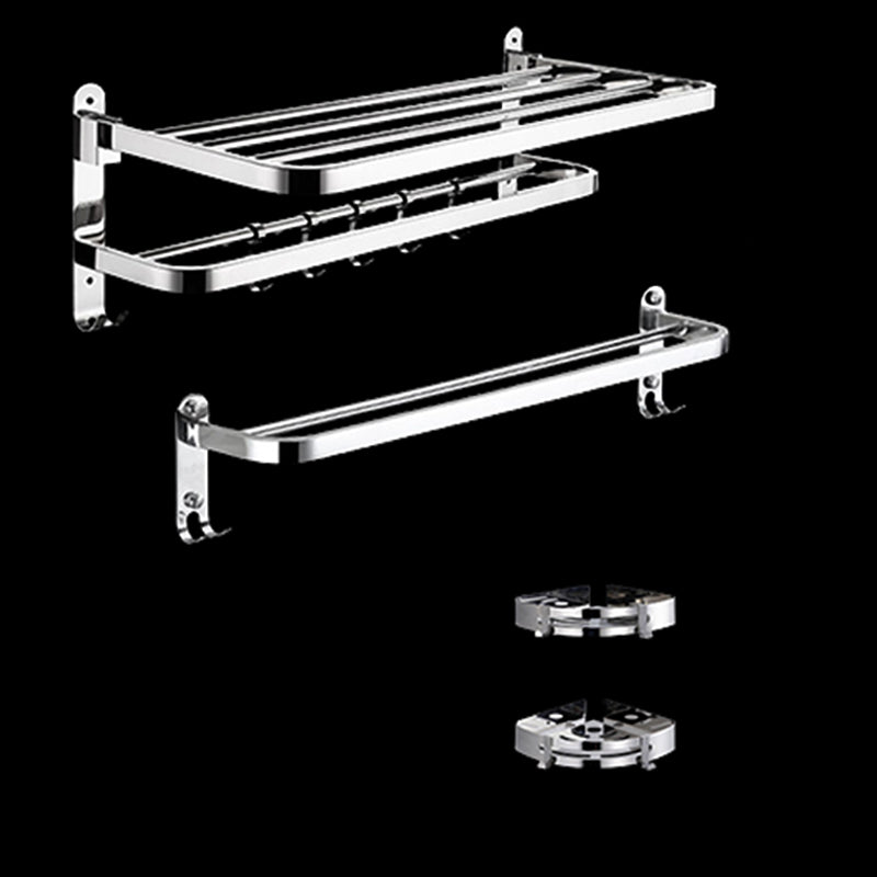Modern Bathroom Hardware Set Silver Metal Bathroom Accessory 4-Piece Set Clearhalo 'Bathroom Hardware Sets' 'Bathroom Hardware' 'Bathroom Remodel & Bathroom Fixtures' 'bathroom_hardware_sets' 'Home Improvement' 'home_improvement' 'home_improvement_bathroom_hardware_sets' 7279066