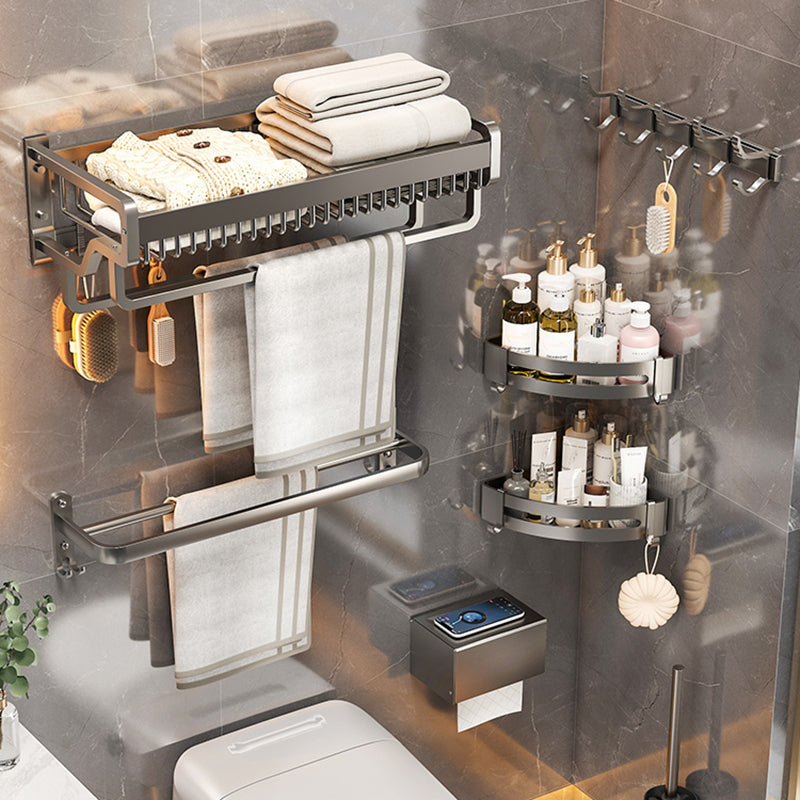 Modern Bathroom Hardware Set Grey Metal Bathroom Accessory Kit Anti-corrosion Clearhalo 'Bathroom Hardware Sets' 'Bathroom Hardware' 'Bathroom Remodel & Bathroom Fixtures' 'bathroom_hardware_sets' 'Home Improvement' 'home_improvement' 'home_improvement_bathroom_hardware_sets' 7279080