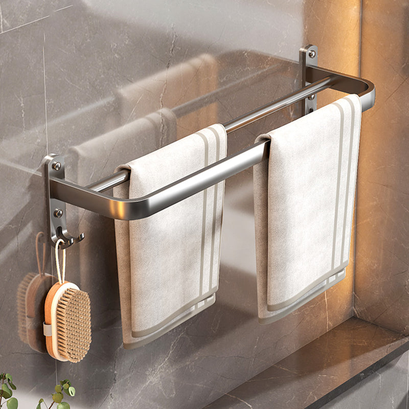 Modern Bathroom Hardware Set Grey Metal Bathroom Accessory Kit Anti-corrosion Clearhalo 'Bathroom Hardware Sets' 'Bathroom Hardware' 'Bathroom Remodel & Bathroom Fixtures' 'bathroom_hardware_sets' 'Home Improvement' 'home_improvement' 'home_improvement_bathroom_hardware_sets' 7279089