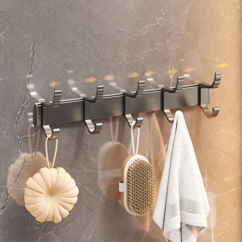 Modern Bathroom Hardware Set Grey Metal Bathroom Accessory Kit Anti-corrosion Clearhalo 'Bathroom Hardware Sets' 'Bathroom Hardware' 'Bathroom Remodel & Bathroom Fixtures' 'bathroom_hardware_sets' 'Home Improvement' 'home_improvement' 'home_improvement_bathroom_hardware_sets' 7279096