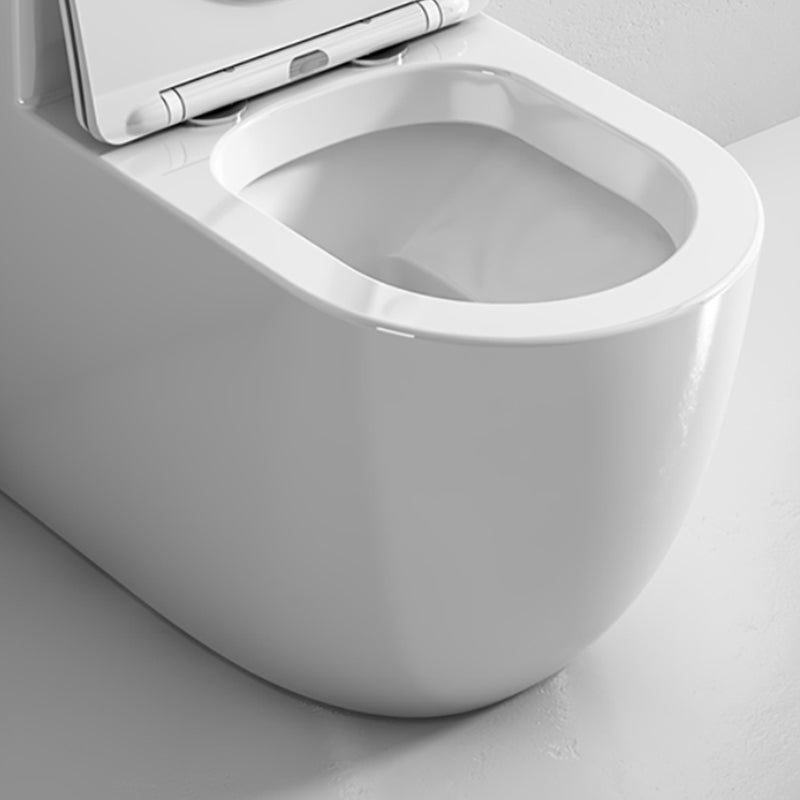 Modern White Floor Mounted Toilet Slow Close Seat Included Toilet Bowl for Bathroom Clearhalo 'Bathroom Remodel & Bathroom Fixtures' 'Home Improvement' 'home_improvement' 'home_improvement_toilets' 'Toilets & Bidets' 'Toilets' 7279346