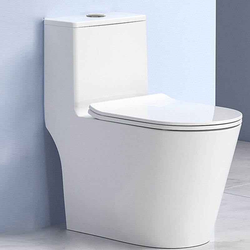Modern Floor Mount Toilet Slow Close Seat Included Toilet Bowl for Bathroom Plastic 16" Clearhalo 'Bathroom Remodel & Bathroom Fixtures' 'Home Improvement' 'home_improvement' 'home_improvement_toilets' 'Toilets & Bidets' 'Toilets' 7279350