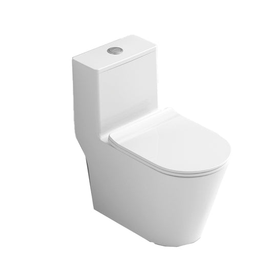 Modern Floor Mount Toilet Slow Close Seat Included Toilet Bowl for Bathroom Clearhalo 'Bathroom Remodel & Bathroom Fixtures' 'Home Improvement' 'home_improvement' 'home_improvement_toilets' 'Toilets & Bidets' 'Toilets' 7279354