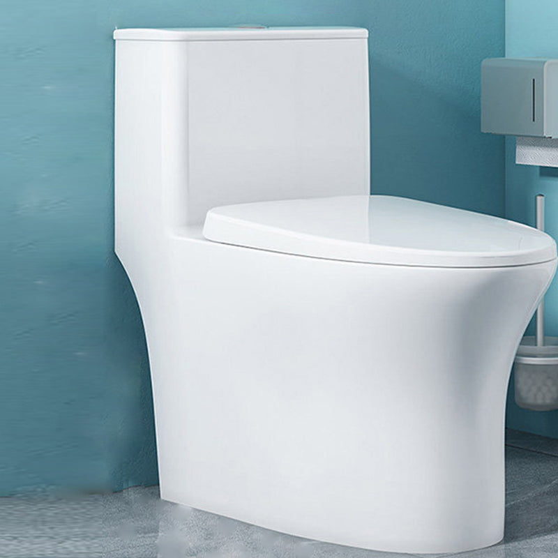Modern Floor Mounted Toilet White Slow Close Seat Included Toilet Bowl for Bathroom 15"L x 28"W x 27"H Clearhalo 'Bathroom Remodel & Bathroom Fixtures' 'Home Improvement' 'home_improvement' 'home_improvement_toilets' 'Toilets & Bidets' 'Toilets' 7279363