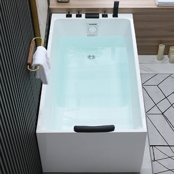 Back to Wall Soaking Tub Rectangular Antique Finish Modern Bath Tub (Board not Included) Without Seat Tub with Black 5-Piece Set Clearhalo 'Bathroom Remodel & Bathroom Fixtures' 'Bathtubs' 'Home Improvement' 'home_improvement' 'home_improvement_bathtubs' 'Showers & Bathtubs' 7279443