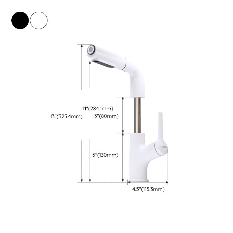 Swivel Spout Bathroom Sink Faucet with Lever Handle Vessel Sink Faucet Clearhalo 'Bathroom Remodel & Bathroom Fixtures' 'Bathroom Sink Faucets' 'Bathroom Sinks & Faucet Components' 'bathroom_sink_faucets' 'Home Improvement' 'home_improvement' 'home_improvement_bathroom_sink_faucets' 7279482