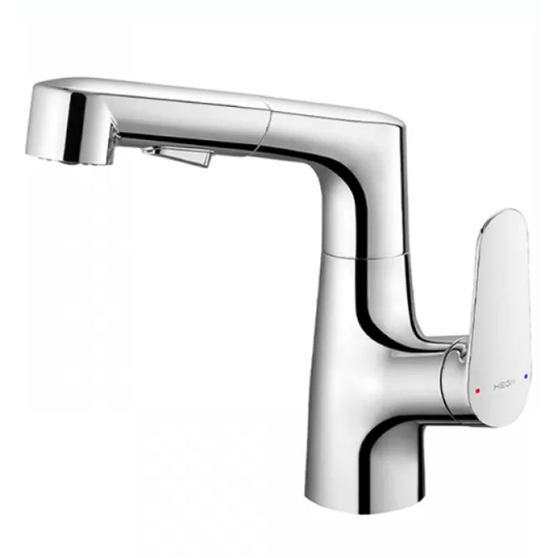 Lever Handles Sink Faucet Single Hole Chrome Brass Bathroom Sink Faucet Lift Clearhalo 'Bathroom Remodel & Bathroom Fixtures' 'Bathroom Sink Faucets' 'Bathroom Sinks & Faucet Components' 'bathroom_sink_faucets' 'Home Improvement' 'home_improvement' 'home_improvement_bathroom_sink_faucets' 7279487