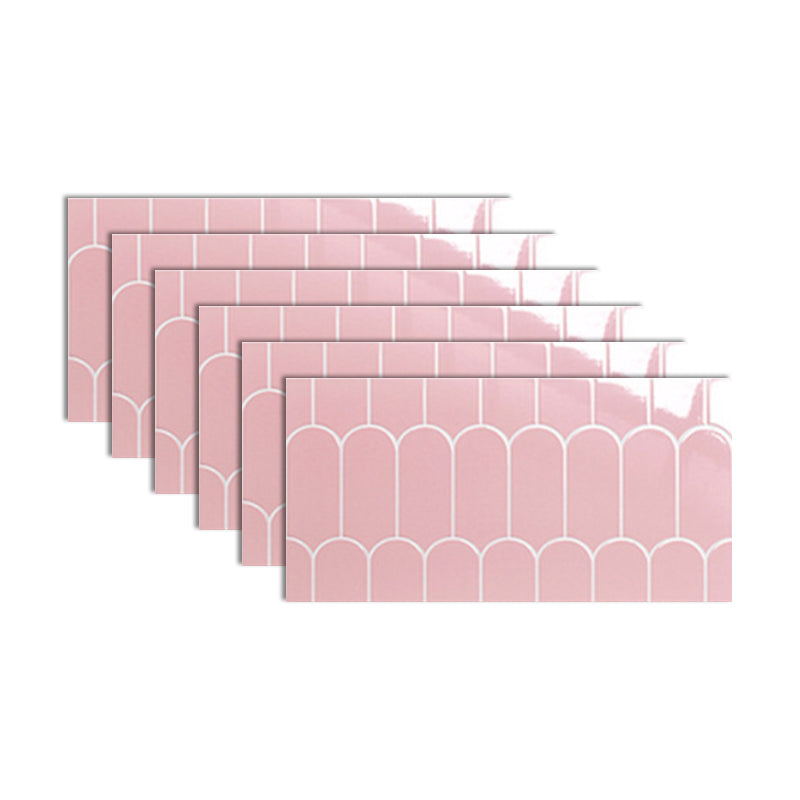 Modern Style Waterproof Wall Tile Geometric Print Straight Edge Rectangle Wall Tile Pink Clearhalo 'Floor Tiles & Wall Tiles' 'floor_tiles_wall_tiles' 'Flooring 'Home Improvement' 'home_improvement' 'home_improvement_floor_tiles_wall_tiles' Walls and Ceiling' 7279786
