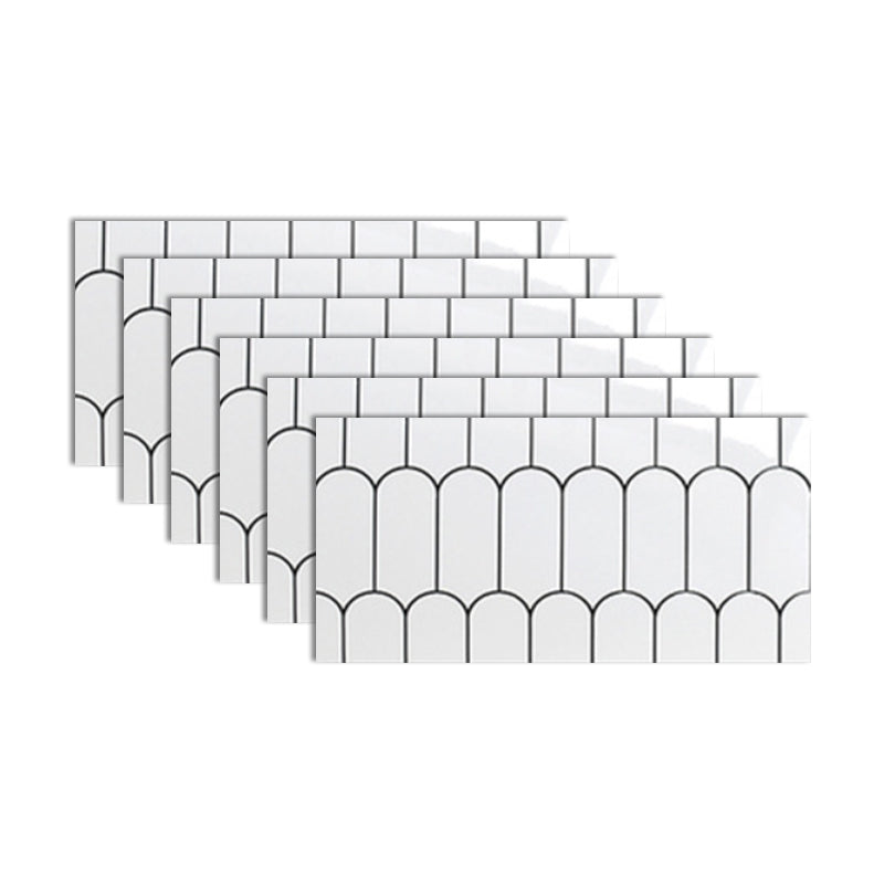 Modern Style Waterproof Wall Tile Geometric Print Straight Edge Rectangle Wall Tile White Clearhalo 'Floor Tiles & Wall Tiles' 'floor_tiles_wall_tiles' 'Flooring 'Home Improvement' 'home_improvement' 'home_improvement_floor_tiles_wall_tiles' Walls and Ceiling' 7279787