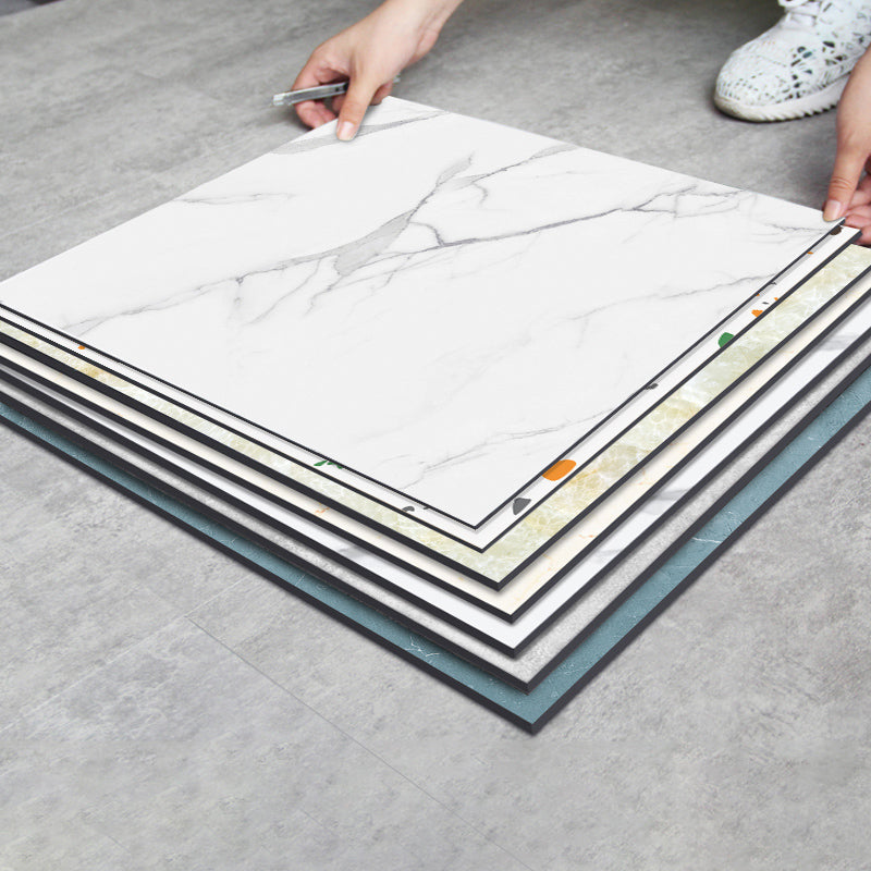 Modern Tile Flooring PVC Peel and Stick Marble Look Mildew Resistant Vinyl Tile Clearhalo 'Flooring 'Home Improvement' 'home_improvement' 'home_improvement_vinyl_flooring' 'Vinyl Flooring' 'vinyl_flooring' Walls and Ceiling' 7279884