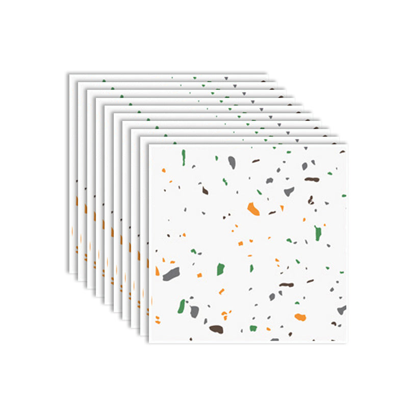 Modern Tile Flooring PVC Peel and Stick Marble Look Mildew Resistant Vinyl Tile Textured White Clearhalo 'Flooring 'Home Improvement' 'home_improvement' 'home_improvement_vinyl_flooring' 'Vinyl Flooring' 'vinyl_flooring' Walls and Ceiling' 7279898