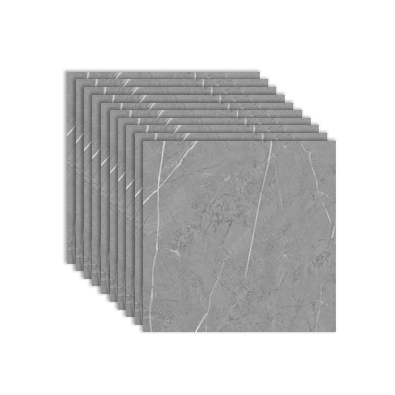 Modern Tile Flooring PVC Peel and Stick Marble Look Mildew Resistant Vinyl Tile Grey Clearhalo 'Flooring 'Home Improvement' 'home_improvement' 'home_improvement_vinyl_flooring' 'Vinyl Flooring' 'vinyl_flooring' Walls and Ceiling' 7279901