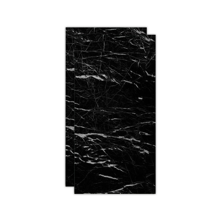 Floor Wall Tile Marble Pattern Wallpaper Rectangular Bathroom Kitchen Wallpaper Gloss Black 1' x 2' Clearhalo 'Flooring 'Home Improvement' 'home_improvement' 'home_improvement_peel_stick_blacksplash' 'Peel & Stick Backsplash Tile' 'peel_stick_blacksplash' 'Walls & Ceilings' Walls and Ceiling' 7279931
