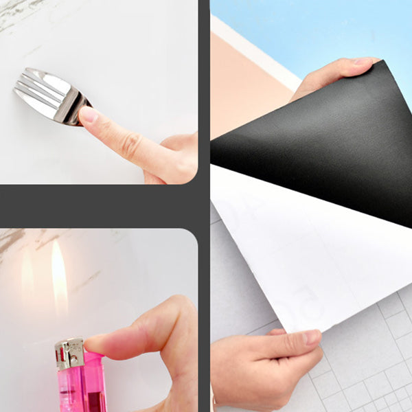 Floor Wall Tile Marble Pattern Wallpaper Rectangular Bathroom Kitchen Wallpaper Clearhalo 'Flooring 'Home Improvement' 'home_improvement' 'home_improvement_peel_stick_blacksplash' 'Peel & Stick Backsplash Tile' 'peel_stick_blacksplash' 'Walls & Ceilings' Walls and Ceiling' 7279940