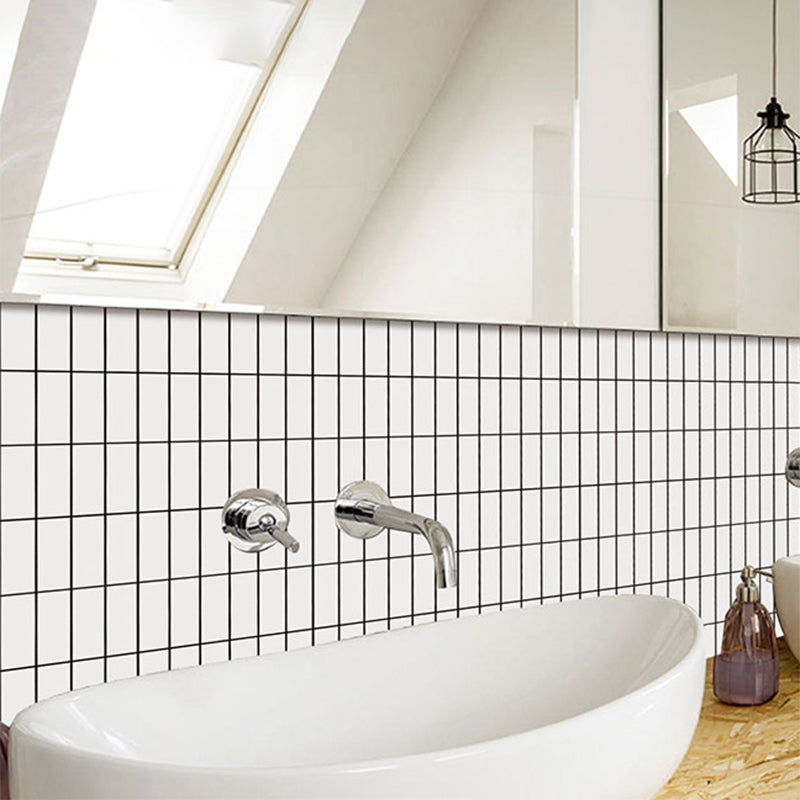 Tile-Peel & Stick Rectangle White Plastic Waterproof Tile-Peel & Stick for Shower 10 Pack Clearhalo 'Flooring 'Home Improvement' 'home_improvement' 'home_improvement_peel_stick_blacksplash' 'Peel & Stick Backsplash Tile' 'peel_stick_blacksplash' 'Walls & Ceilings' Walls and Ceiling' 7279979