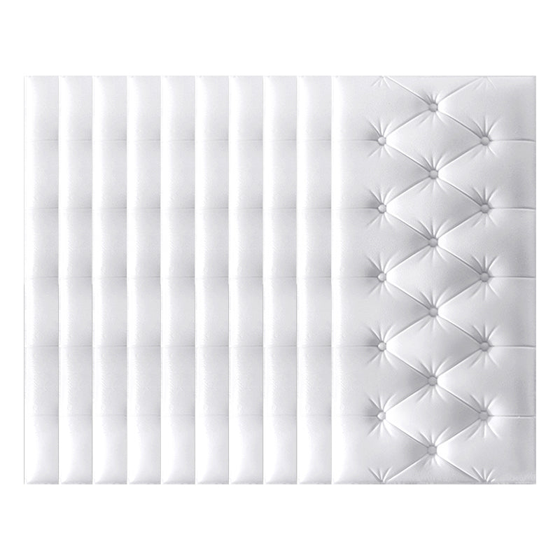 Modern Style Foam Waterproof Wall Paneling Bed Room 3D Wall Paneling with Cushion White Clearhalo 'Flooring 'Home Improvement' 'home_improvement' 'home_improvement_wall_paneling' 'Wall Paneling' 'wall_paneling' 'Walls & Ceilings' Walls and Ceiling' 7280006