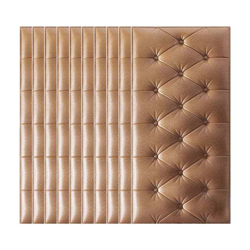 Modern Style Foam Waterproof Wall Paneling Bed Room 3D Wall Paneling with Cushion Coffee Clearhalo 'Flooring 'Home Improvement' 'home_improvement' 'home_improvement_wall_paneling' 'Wall Paneling' 'wall_paneling' 'Walls & Ceilings' Walls and Ceiling' 7280009
