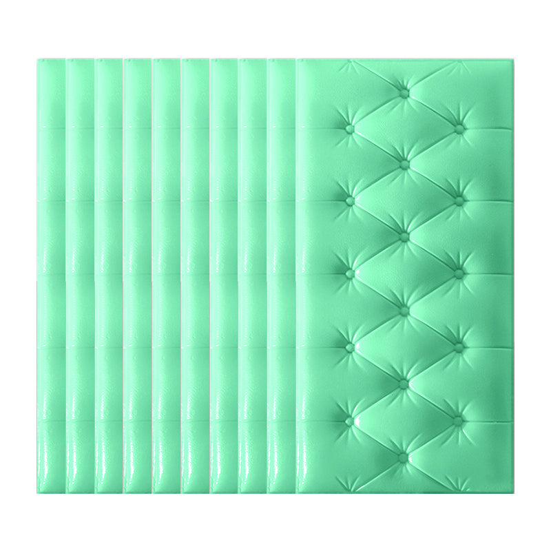 Modern Style Foam Waterproof Wall Paneling Bed Room 3D Wall Paneling with Cushion Light Green Clearhalo 'Flooring 'Home Improvement' 'home_improvement' 'home_improvement_wall_paneling' 'Wall Paneling' 'wall_paneling' 'Walls & Ceilings' Walls and Ceiling' 7280011