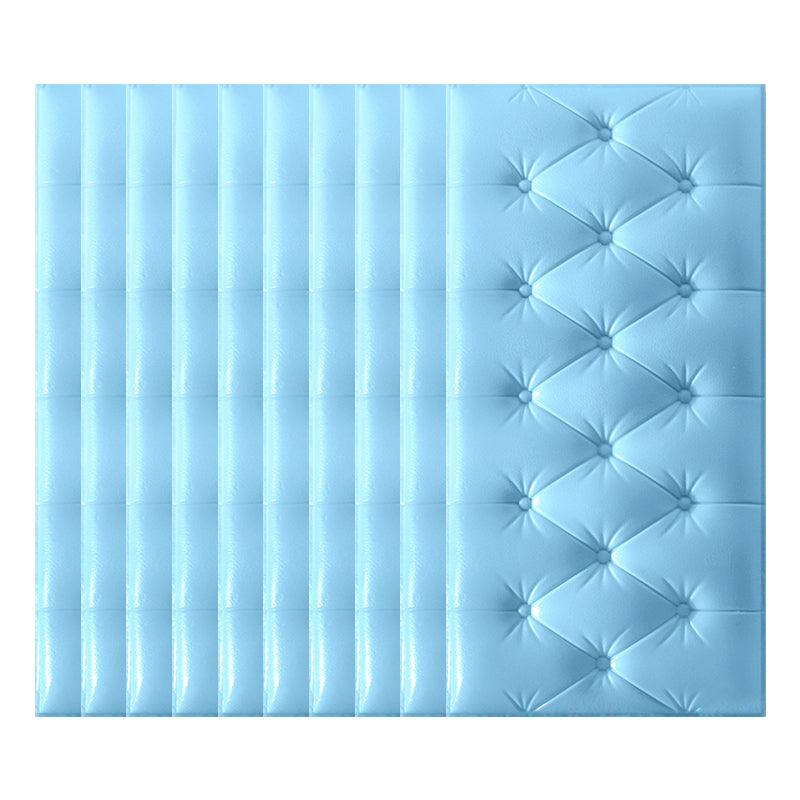 Modern Style Foam Waterproof Wall Paneling Bed Room 3D Wall Paneling with Cushion Light Blue Clearhalo 'Flooring 'Home Improvement' 'home_improvement' 'home_improvement_wall_paneling' 'Wall Paneling' 'wall_paneling' 'Walls & Ceilings' Walls and Ceiling' 7280015
