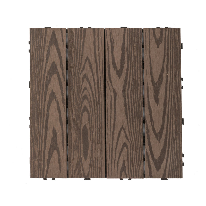 Tradition Rectangle Wood Tile Wire Brushed Brown Engineered Wood for Patio Garden Brown-Black Clearhalo 'Flooring 'Hardwood Flooring' 'hardwood_flooring' 'Home Improvement' 'home_improvement' 'home_improvement_hardwood_flooring' Walls and Ceiling' 7280048