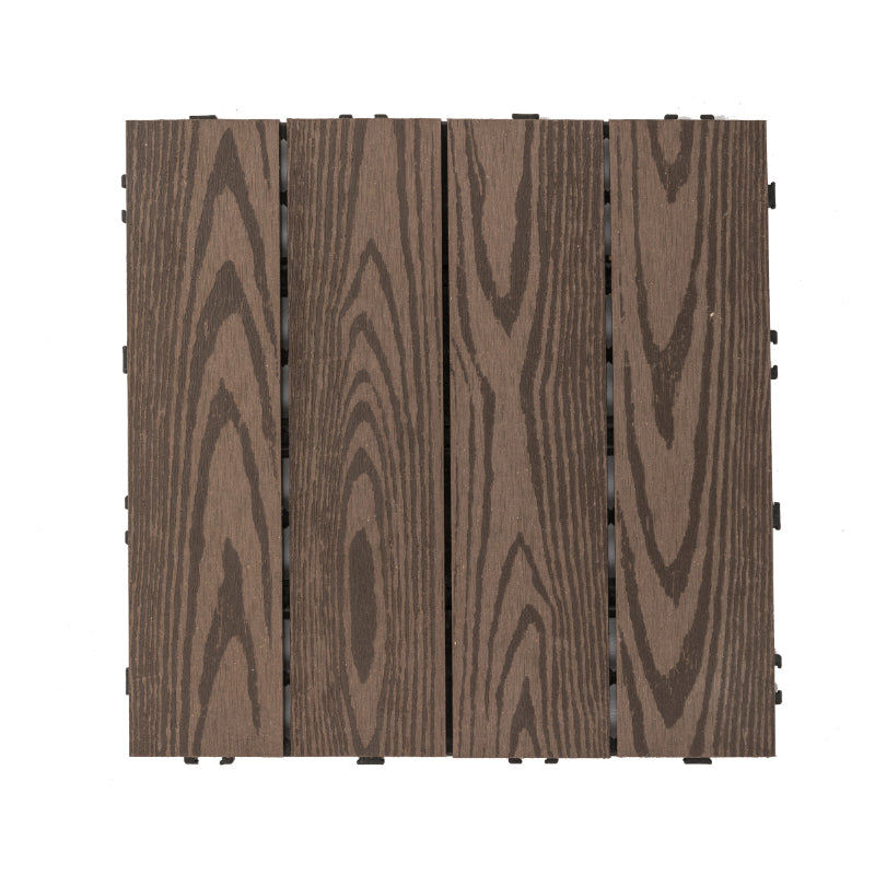 Tradition Rectangle Wood Tile Wire Brushed Brown Engineered Wood for Patio Garden Brown-Black Clearhalo 'Flooring 'Hardwood Flooring' 'hardwood_flooring' 'Home Improvement' 'home_improvement' 'home_improvement_hardwood_flooring' Walls and Ceiling' 7280048