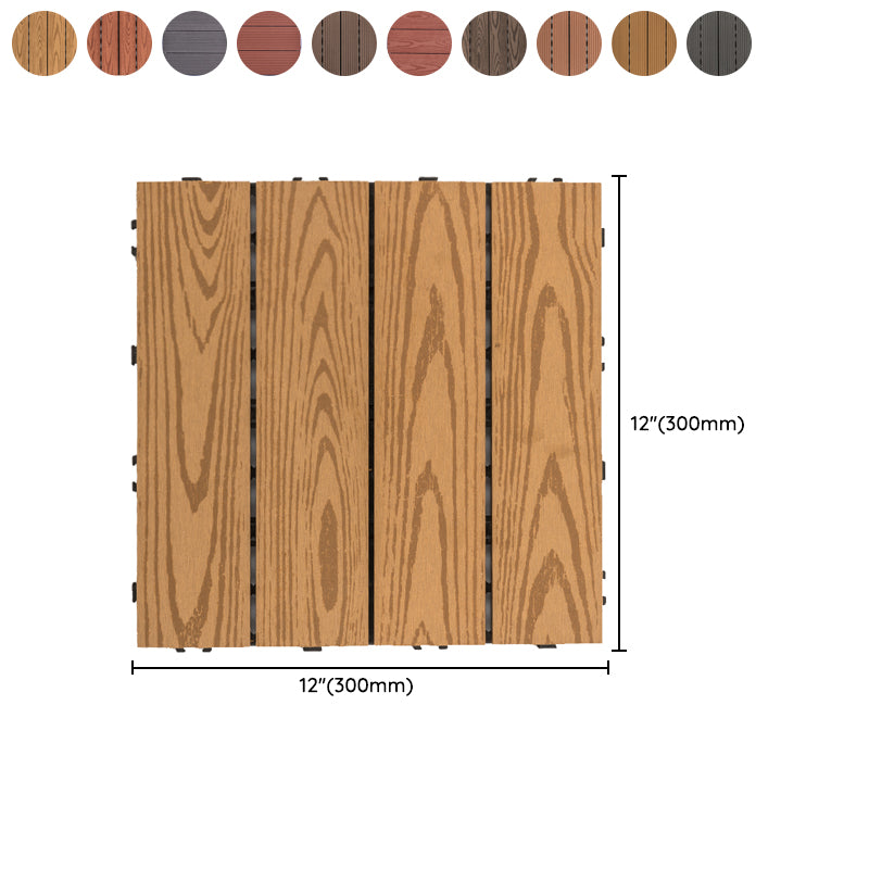 Tradition Rectangle Wood Tile Wire Brushed Brown Engineered Wood for Patio Garden Clearhalo 'Flooring 'Hardwood Flooring' 'hardwood_flooring' 'Home Improvement' 'home_improvement' 'home_improvement_hardwood_flooring' Walls and Ceiling' 7280064