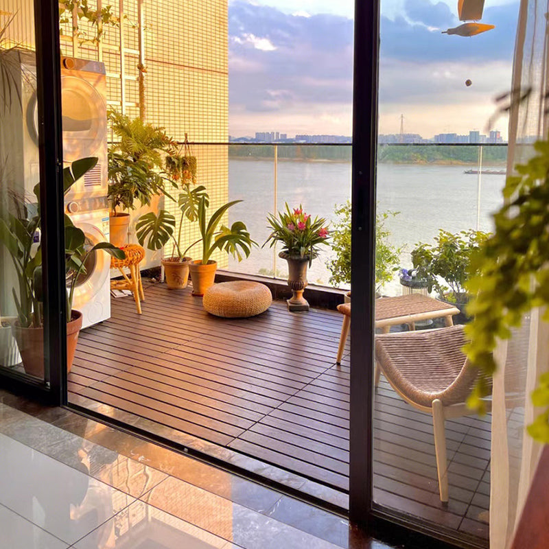 Modern Style Square Wood Flooring Anti-corrosion Outdoor Wood Flooring Clearhalo 'Flooring 'Hardwood Flooring' 'hardwood_flooring' 'Home Improvement' 'home_improvement' 'home_improvement_hardwood_flooring' Walls and Ceiling' 7280095