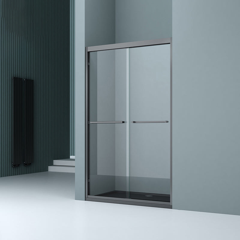 Transparent Double Shower Bath Door Metal Framed Glass Shower Door Grey Clearhalo 'Bathroom Remodel & Bathroom Fixtures' 'Home Improvement' 'home_improvement' 'home_improvement_shower_tub_doors' 'Shower and Tub Doors' 'shower_tub_doors' 'Showers & Bathtubs' 7280208
