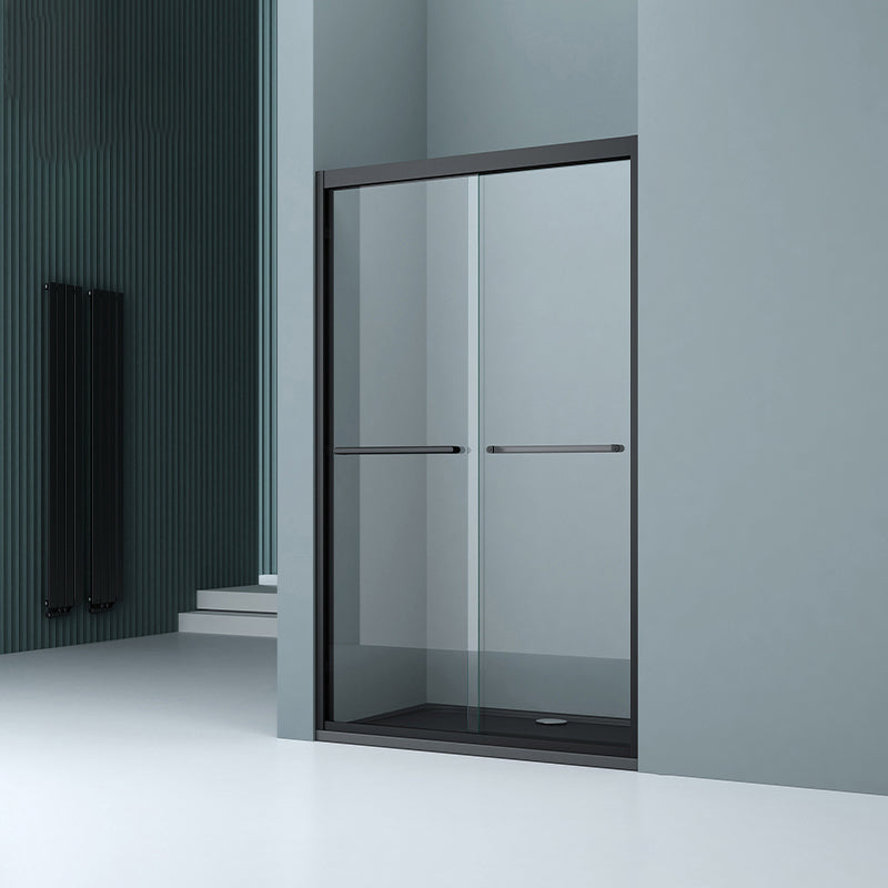 Transparent Double Shower Bath Door Metal Framed Glass Shower Door Black Clearhalo 'Bathroom Remodel & Bathroom Fixtures' 'Home Improvement' 'home_improvement' 'home_improvement_shower_tub_doors' 'Shower and Tub Doors' 'shower_tub_doors' 'Showers & Bathtubs' 7280210