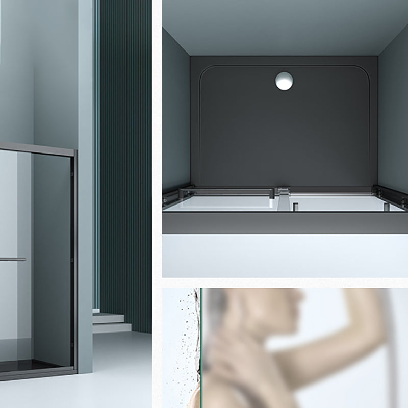 Transparent Double Shower Bath Door Metal Framed Glass Shower Door Clearhalo 'Bathroom Remodel & Bathroom Fixtures' 'Home Improvement' 'home_improvement' 'home_improvement_shower_tub_doors' 'Shower and Tub Doors' 'shower_tub_doors' 'Showers & Bathtubs' 7280213