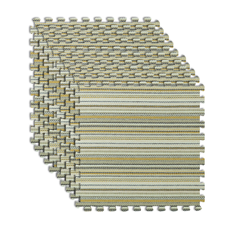 Basic Carpet Tiles Interlocking Stripe Pattern Square Carpet Tiles Off-White Clearhalo 'Carpet Tiles & Carpet Squares' 'carpet_tiles_carpet_squares' 'Flooring 'Home Improvement' 'home_improvement' 'home_improvement_carpet_tiles_carpet_squares' Walls and Ceiling' 7280543