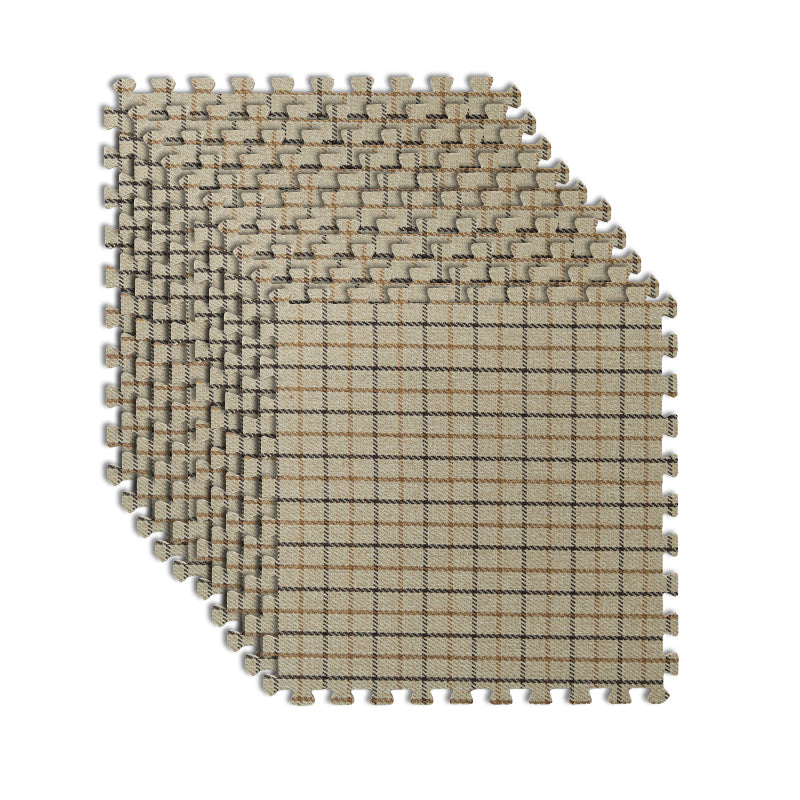 Basic Carpet Tiles Interlocking Stripe Pattern Square Carpet Tiles Khaki Clearhalo 'Carpet Tiles & Carpet Squares' 'carpet_tiles_carpet_squares' 'Flooring 'Home Improvement' 'home_improvement' 'home_improvement_carpet_tiles_carpet_squares' Walls and Ceiling' 7280549