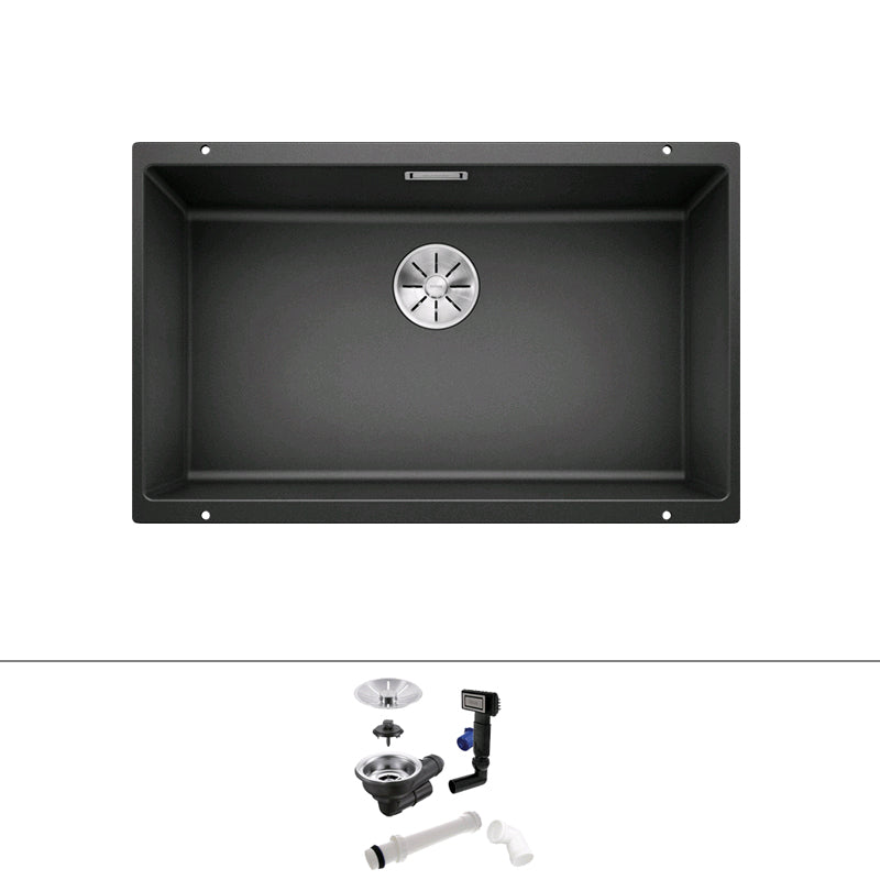 Single Basin Kitchen Sink Quartz Kitchen Sink with Drain Strainer Kit Sink Only None Not Available Clearhalo 'Home Improvement' 'home_improvement' 'home_improvement_kitchen_sinks' 'Kitchen Remodel & Kitchen Fixtures' 'Kitchen Sinks & Faucet Components' 'Kitchen Sinks' 'kitchen_sinks' 7281376