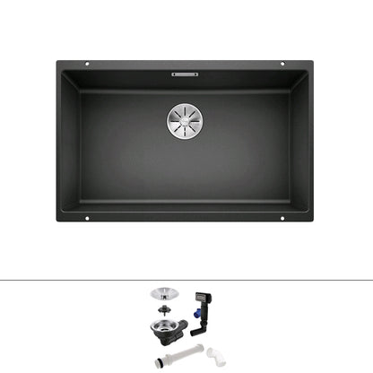 Single Basin Kitchen Sink Quartz Kitchen Sink with Drain Strainer Kit Sink Only None Not Available Clearhalo 'Home Improvement' 'home_improvement' 'home_improvement_kitchen_sinks' 'Kitchen Remodel & Kitchen Fixtures' 'Kitchen Sinks & Faucet Components' 'Kitchen Sinks' 'kitchen_sinks' 7281376