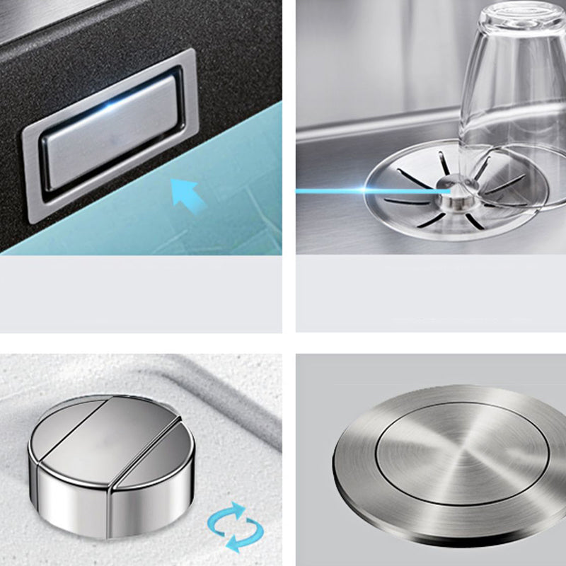 Single Basin Kitchen Sink Quartz Kitchen Sink with Drain Strainer Kit Clearhalo 'Home Improvement' 'home_improvement' 'home_improvement_kitchen_sinks' 'Kitchen Remodel & Kitchen Fixtures' 'Kitchen Sinks & Faucet Components' 'Kitchen Sinks' 'kitchen_sinks' 7281385