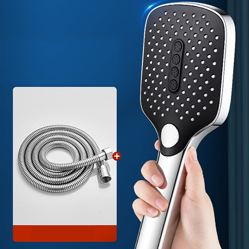 Handheld Shower Head 3 Settings Adjustable Spray Pattern Showerhead Silver-Black Shower Head with Hose Clearhalo 'Bathroom Remodel & Bathroom Fixtures' 'Home Improvement' 'home_improvement' 'home_improvement_shower_heads' 'Shower Heads' 'shower_heads' 'Showers & Bathtubs Plumbing' 'Showers & Bathtubs' 7281453