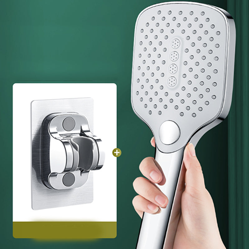 Handheld Shower Head 3 Settings Adjustable Spray Pattern Showerhead Silver Shower & Punch-free Wall Seat Hose not included Clearhalo 'Bathroom Remodel & Bathroom Fixtures' 'Home Improvement' 'home_improvement' 'home_improvement_shower_heads' 'Shower Heads' 'shower_heads' 'Showers & Bathtubs Plumbing' 'Showers & Bathtubs' 7281456