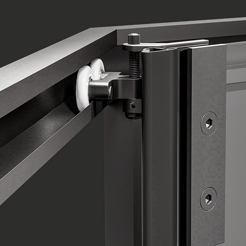 Framed Neo-Angle Shower Enclosure Single Sliding Shower Enclosure with Header Clearhalo 'Bathroom Remodel & Bathroom Fixtures' 'Home Improvement' 'home_improvement' 'home_improvement_shower_stalls_enclosures' 'Shower Stalls & Enclosures' 'shower_stalls_enclosures' 'Showers & Bathtubs' 7281541