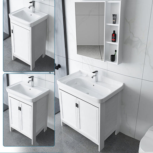 Metal Glam Bathroom Vanity Set Freestanding Single-Sink Bathroom Vanity Clearhalo 'Bathroom Remodel & Bathroom Fixtures' 'Bathroom Vanities' 'bathroom_vanities' 'Home Improvement' 'home_improvement' 'home_improvement_bathroom_vanities' 7282130