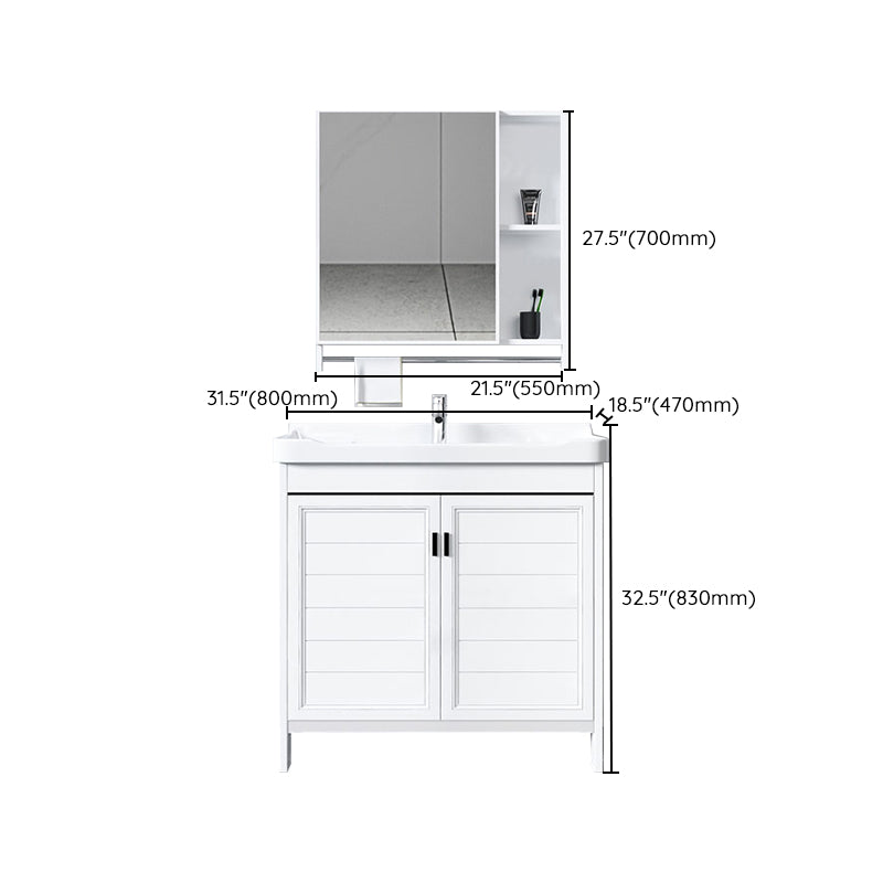 Metal Glam Bathroom Vanity Set Freestanding Single-Sink Bathroom Vanity Clearhalo 'Bathroom Remodel & Bathroom Fixtures' 'Bathroom Vanities' 'bathroom_vanities' 'Home Improvement' 'home_improvement' 'home_improvement_bathroom_vanities' 7282160