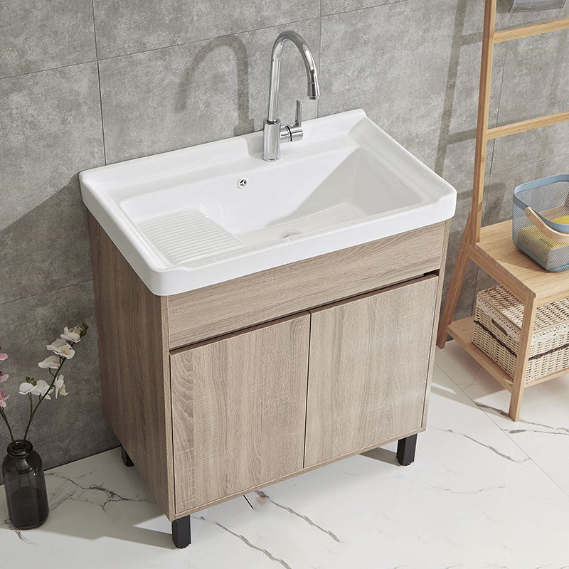 Modern Wood Bathroom Vanity Set Freestanding Single-Sink Bath Vanity Clearhalo 'Bathroom Remodel & Bathroom Fixtures' 'Bathroom Vanities' 'bathroom_vanities' 'Home Improvement' 'home_improvement' 'home_improvement_bathroom_vanities' 7282166