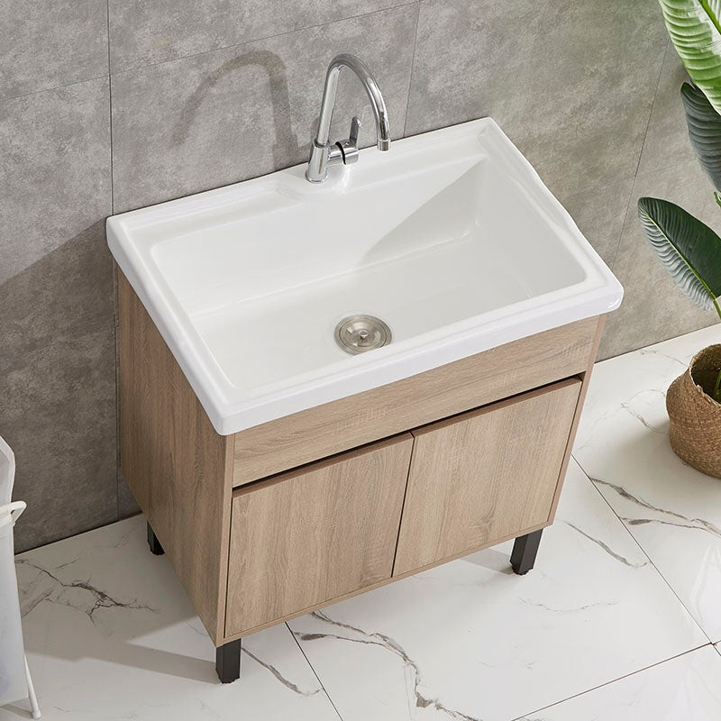 Modern Wood Bathroom Vanity Set Freestanding Single-Sink Bath Vanity Clearhalo 'Bathroom Remodel & Bathroom Fixtures' 'Bathroom Vanities' 'bathroom_vanities' 'Home Improvement' 'home_improvement' 'home_improvement_bathroom_vanities' 7282169
