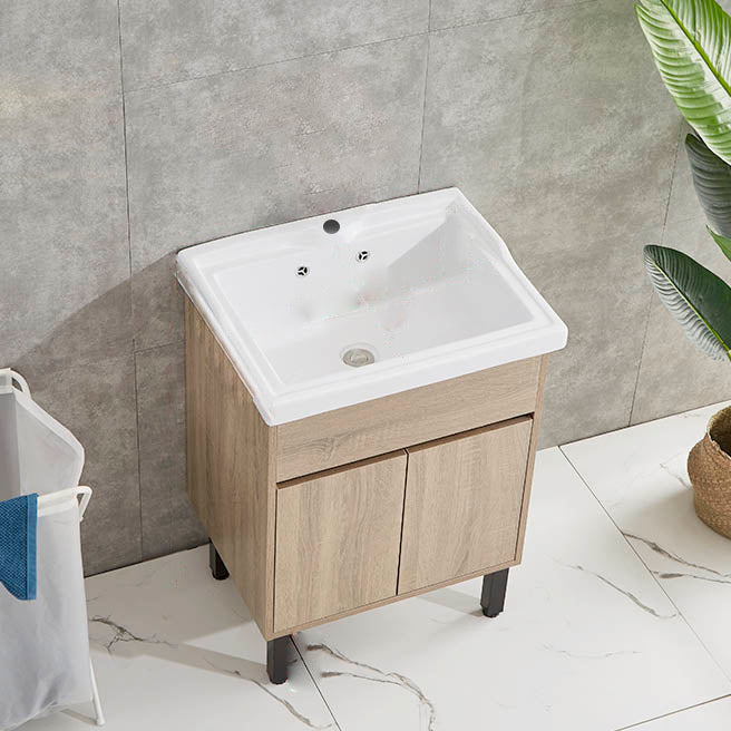 Modern Wood Bathroom Vanity Set Freestanding Single-Sink Bath Vanity Bathroom Vanity 24"L x 18"W x 35"H Clearhalo 'Bathroom Remodel & Bathroom Fixtures' 'Bathroom Vanities' 'bathroom_vanities' 'Home Improvement' 'home_improvement' 'home_improvement_bathroom_vanities' 7282176