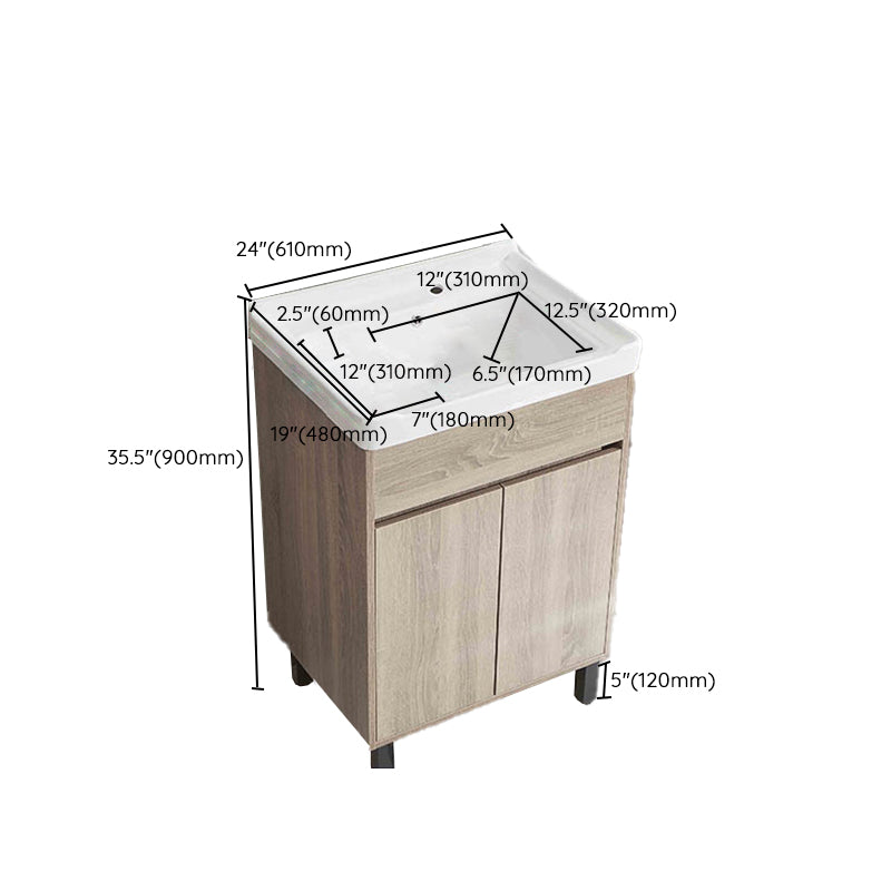 Modern Wood Bathroom Vanity Set Freestanding Single-Sink Bath Vanity Clearhalo 'Bathroom Remodel & Bathroom Fixtures' 'Bathroom Vanities' 'bathroom_vanities' 'Home Improvement' 'home_improvement' 'home_improvement_bathroom_vanities' 7282184