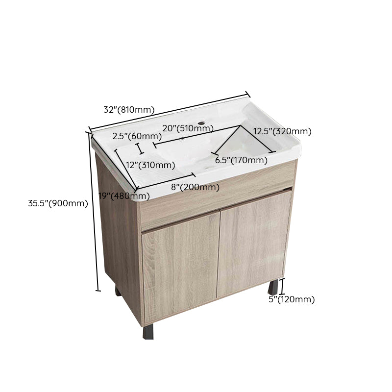 Modern Wood Bathroom Vanity Set Freestanding Single-Sink Bath Vanity Clearhalo 'Bathroom Remodel & Bathroom Fixtures' 'Bathroom Vanities' 'bathroom_vanities' 'Home Improvement' 'home_improvement' 'home_improvement_bathroom_vanities' 7282186