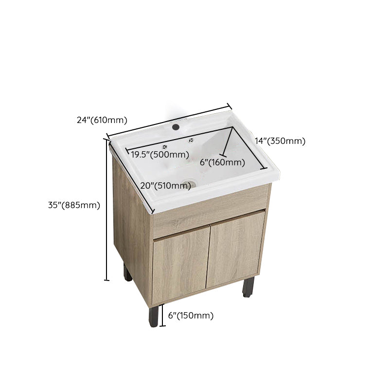 Modern Wood Bathroom Vanity Set Freestanding Single-Sink Bath Vanity Clearhalo 'Bathroom Remodel & Bathroom Fixtures' 'Bathroom Vanities' 'bathroom_vanities' 'Home Improvement' 'home_improvement' 'home_improvement_bathroom_vanities' 7282189