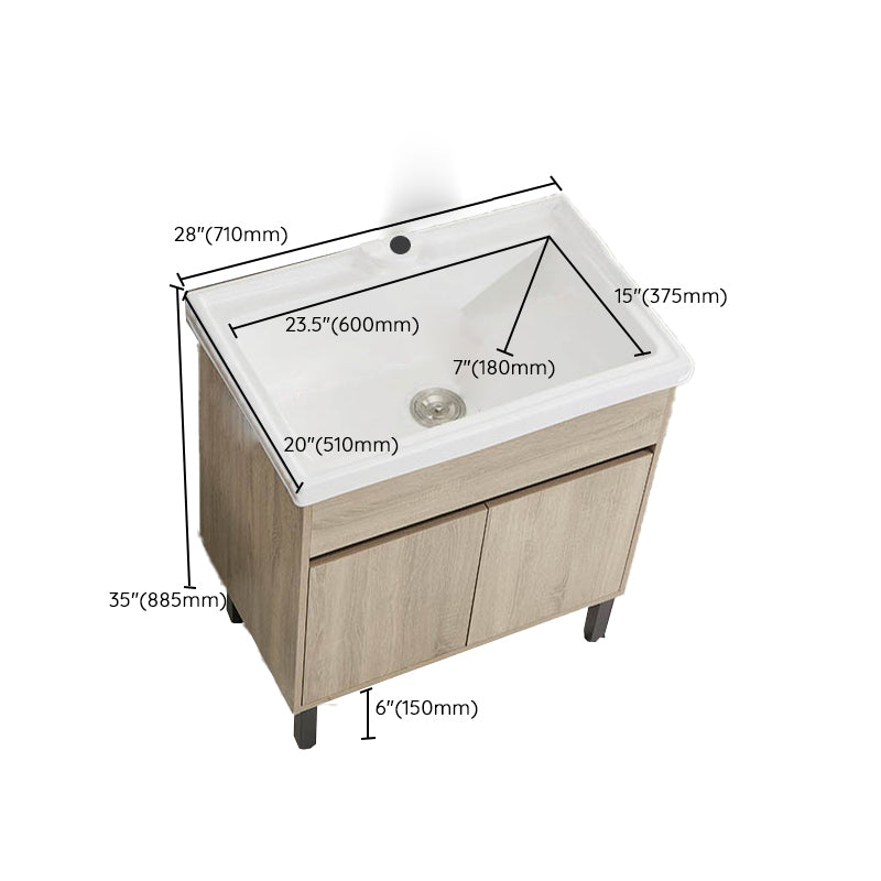 Modern Wood Bathroom Vanity Set Freestanding Single-Sink Bath Vanity Clearhalo 'Bathroom Remodel & Bathroom Fixtures' 'Bathroom Vanities' 'bathroom_vanities' 'Home Improvement' 'home_improvement' 'home_improvement_bathroom_vanities' 7282190