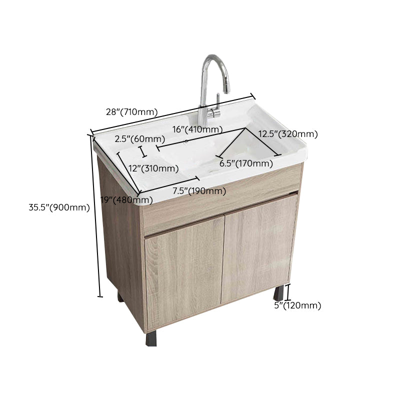 Modern Wood Bathroom Vanity Set Freestanding Single-Sink Bath Vanity Clearhalo 'Bathroom Remodel & Bathroom Fixtures' 'Bathroom Vanities' 'bathroom_vanities' 'Home Improvement' 'home_improvement' 'home_improvement_bathroom_vanities' 7282193